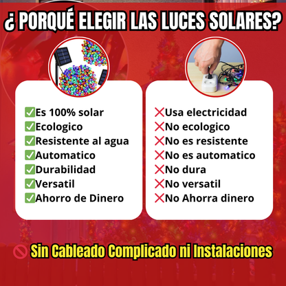 LUCES NAVIDEÑAS CON PANEL SOLAR  32 METROS  MULTICOLOR